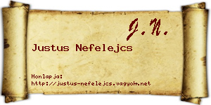 Justus Nefelejcs névjegykártya